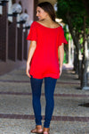 SALE-The Perfect Piko Off The Shoulder Top-Red