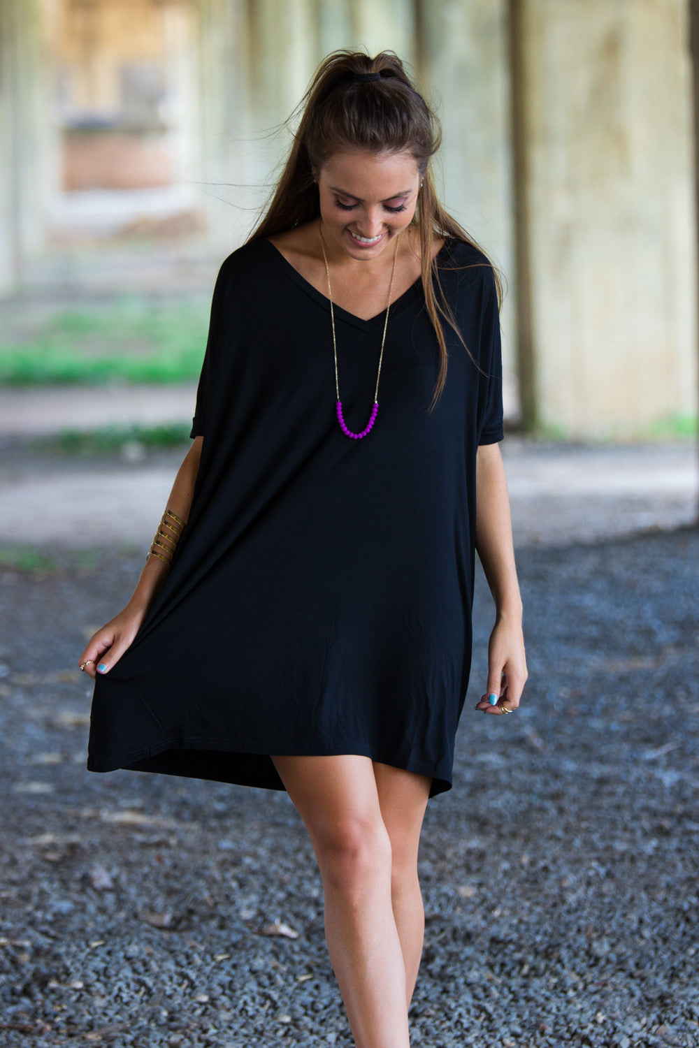 Short Sleeve V-Neck Piko Tunic by Piko1988