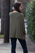 The Perfect Piko V-Neck Top-Dark Olive