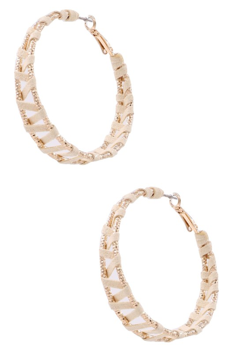 Suede Wrapped Hoop Earrings