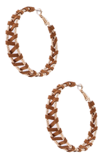 Suede Wrapped Hoop Earrings