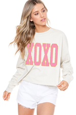 XOXO Glitter Graphic Top-Bone