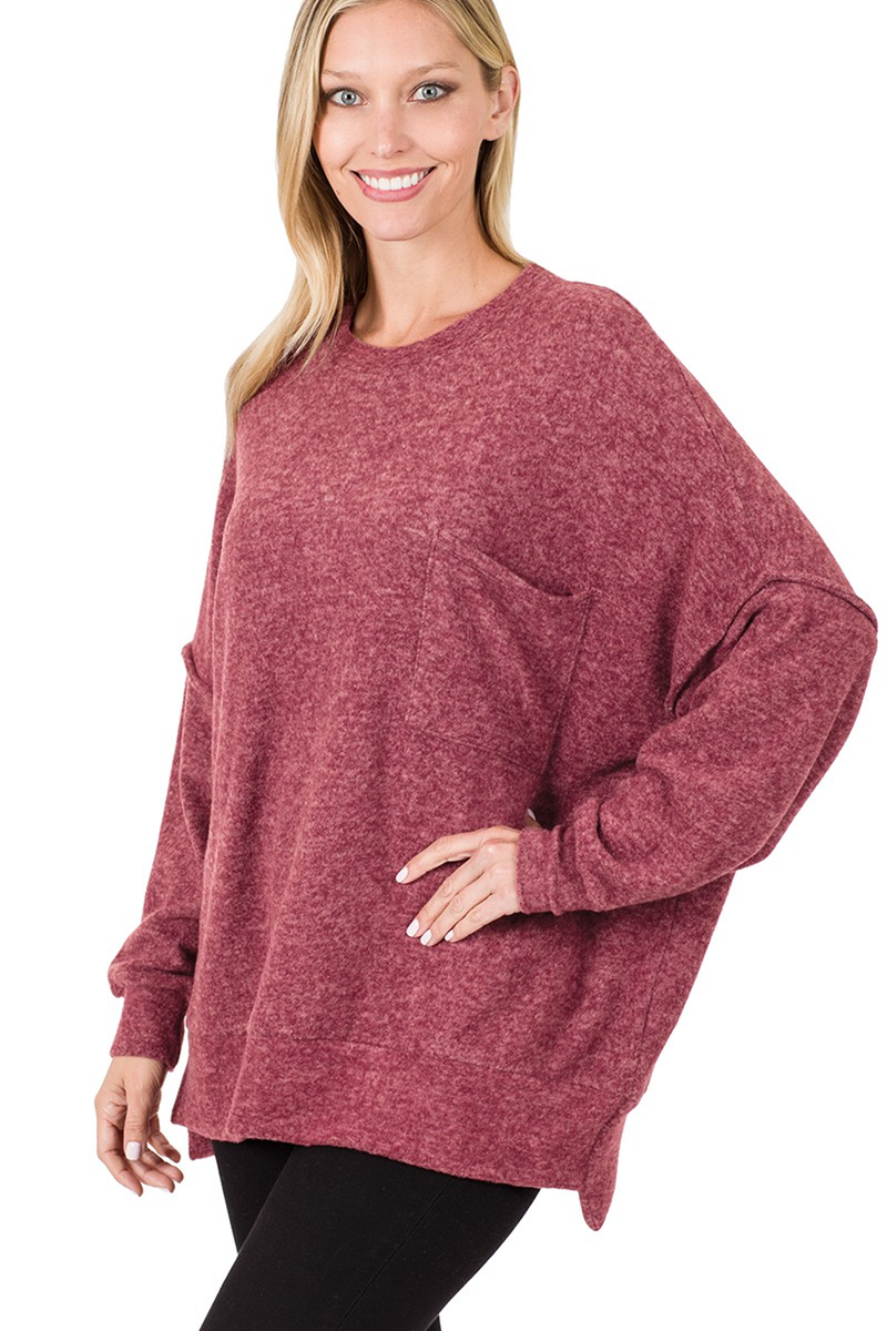 SALE-Zenana-Drop Shoulder Oversized Sweater