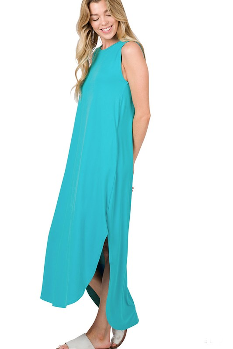 SALE-Zenana-Side Slit Tank Top Maxi Dress