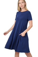 Zenana-Short Sleeve Swing Dress