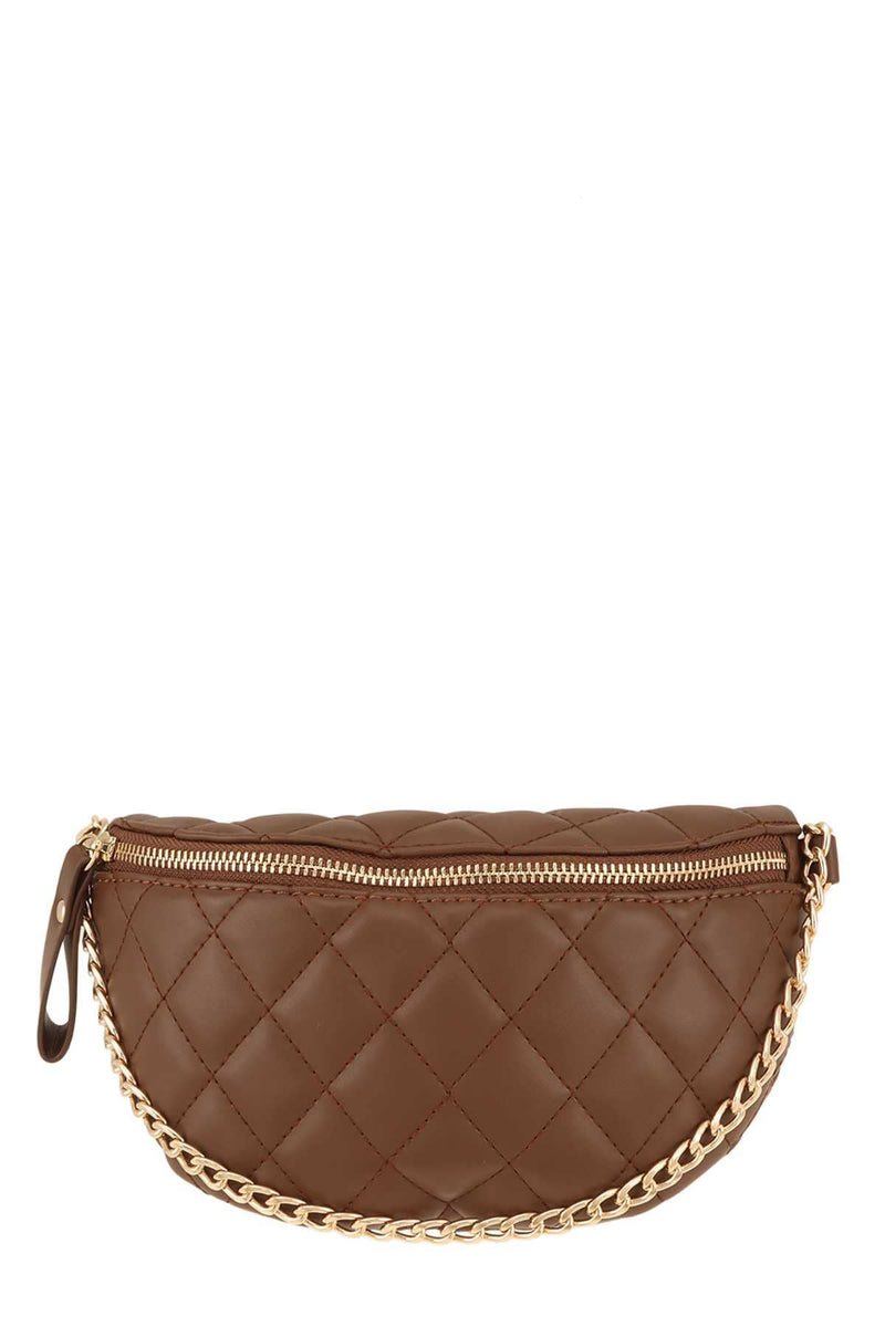 Quilted Crossbody or Fannypack-Brown